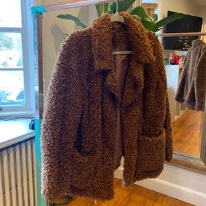 Brown Teddy Bear cardigan/jacket size medium